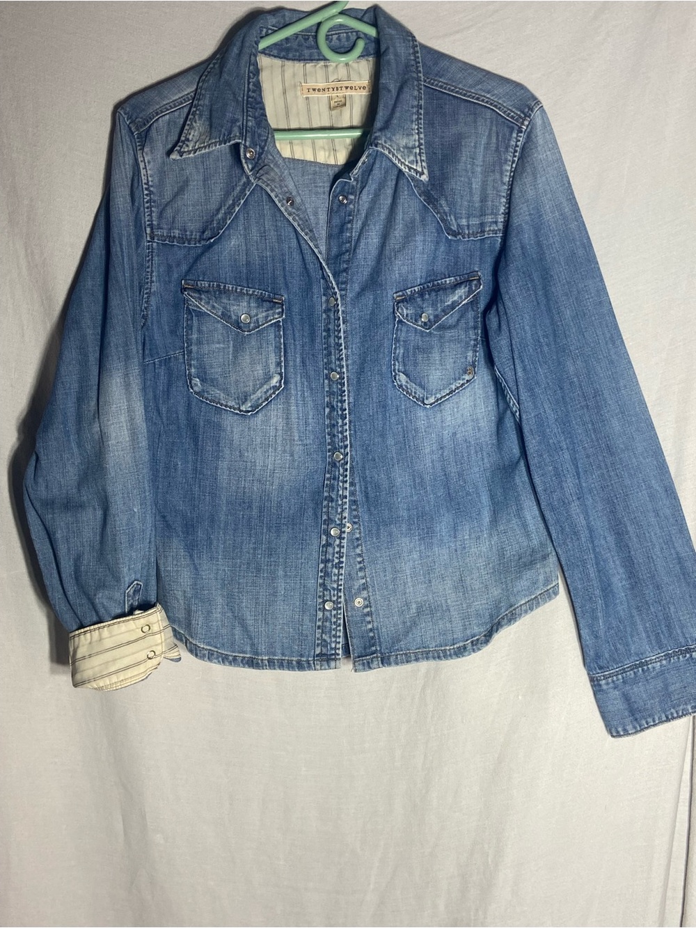 Twenty8Twelve Faded Blue Denim Western Shirt Jacket
